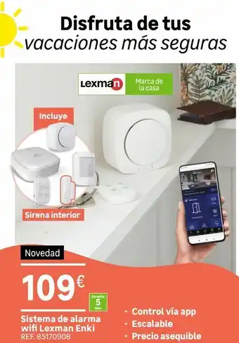 Disfruta de tus vacaciones más seguras incluye sirena interior novedad lexman 109€ sistema de alarma wifi lexman enki