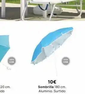 Rocasa 100% uva 100% uva 10€ sombrilla 180 cm. aluminio. surtido oferta