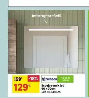 Leroy Merlin Interruptor táctil 159€ -18% sensea 129€ marca de la casa espejo remix led 90 x 70cm ref. 84338725 oferta