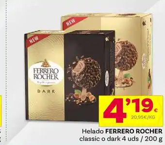 Supermercados Dani Helado FERRERO ROCHER classic o dark 4 uds / 200 g oferta