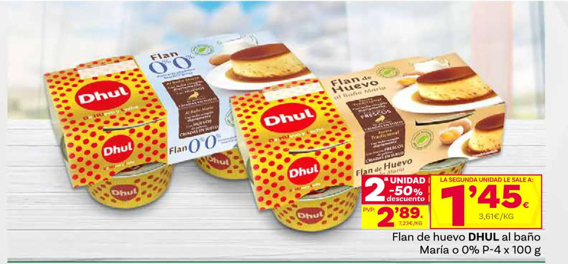 Supermercados Dani Flan de huevo DHUL al baño María o 0% P-4 x 100 g oferta