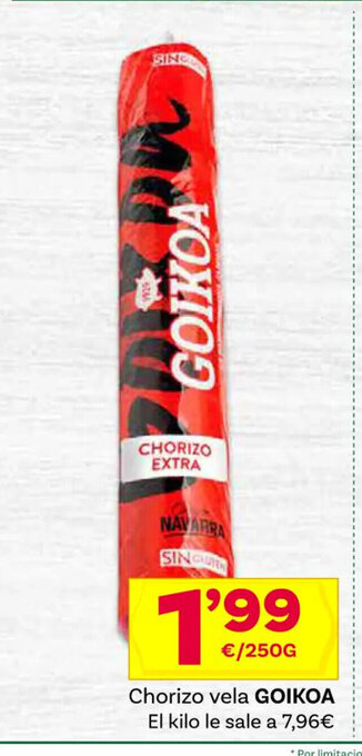 Supermercados Dani Chorizo vela GOIKOA oferta