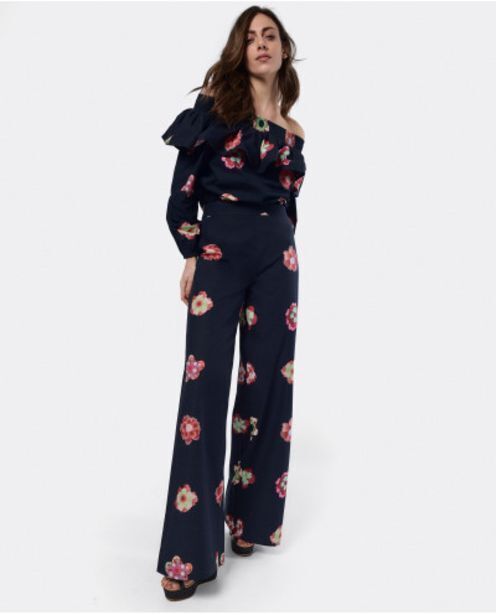 CUPLÉ Pantalon largo textil estampado flores liberty oferta