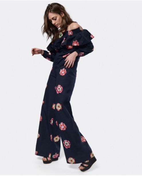 CUPLÉ Top volante textil estampado flores liberty oferta