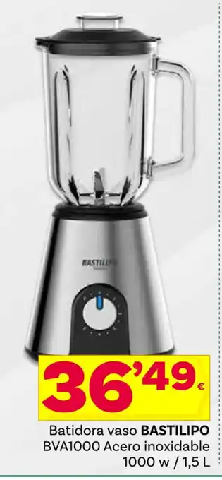 Supermercados Dani Batidora vaso BASTILIPO BVA1000 Acero inoxidable 1000 W/ 1,5 L oferta
