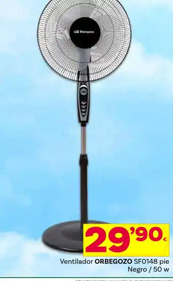 Supermercados Dani Ventilador ORBEGOZO SFO148 pie Negro / 50 w oferta
