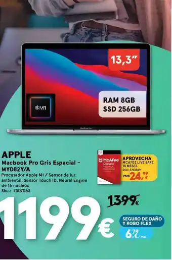 Worten Apple Macbook Pro Gris Espacial-myd82y A oferta