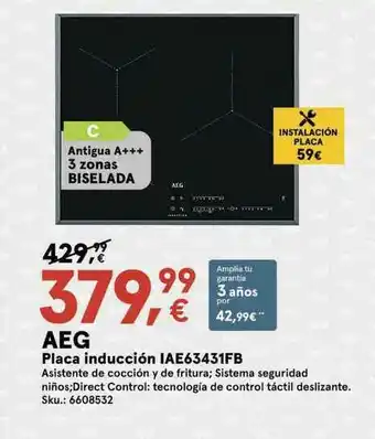 Worten Aeg Placa Inducción Iae63431fb oferta