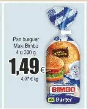 FROIZ Pan Burguer Maxi Bimbo 4 U 300g oferta