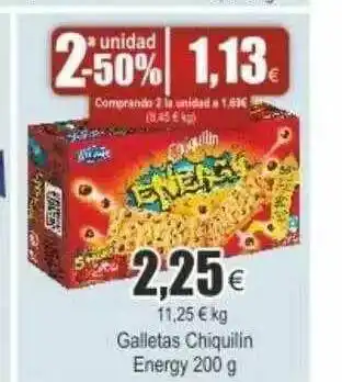 FROIZ Galletas Chiquilin Energy 200g oferta