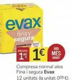 Supermercados Charter Evax Compresa Normal Ales Fina I Segura oferta