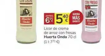 Consum Licor De Crema De Arroz Con Fresas Huerta Onda oferta