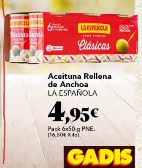 Gadis Aceitunas rellenas de anchoa la española oferta