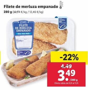 Lidl Filetes de merluza oferta