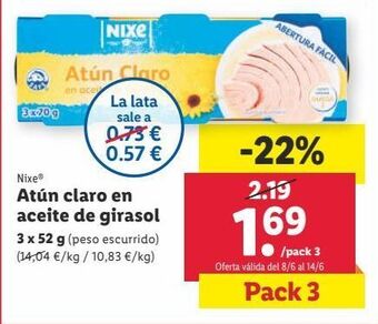 Lidl Atún claro nixe oferta