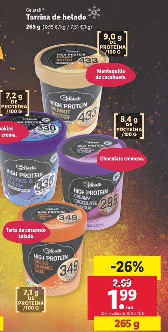 Lidl Tarrina de helado gelatelli oferta