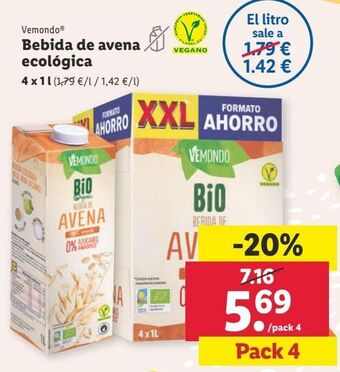 Lidl Bebida de avena oferta