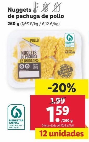 Lidl Nuggets de pollo oferta