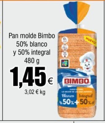 FROIZ Pan molde Bimbo 50% blanco y 50% integral 480 g oferta