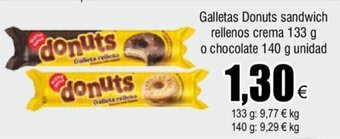 FROIZ Galletas Donuts sandwich rellenos crema 133 g o chocolate 140 g unidad oferta