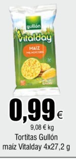FROIZ Tortitas Gullón maíz Vitalday 4x27,2 g oferta
