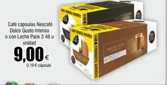 FROIZ Café cápsulas Nescafé Dolce Gusto Intenso o con Leche Pack 3 48 u unidad oferta