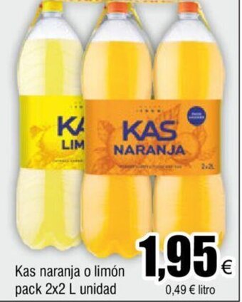 FROIZ Kas naranja o limón pack 2x2 L unidad oferta