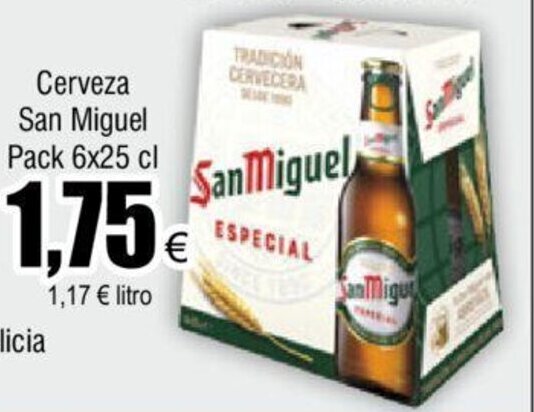 Froiz Cerveza San Miguel Pack 6x25 cl oferta