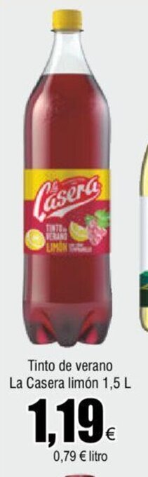 FROIZ Tinto de verano La Casera limón 1,5 L oferta