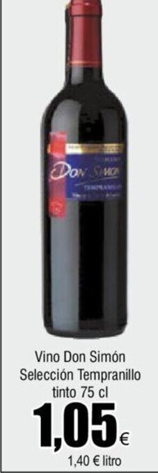 FROIZ Vino Don Simón Selección Tempranillo tinto 75 cl oferta
