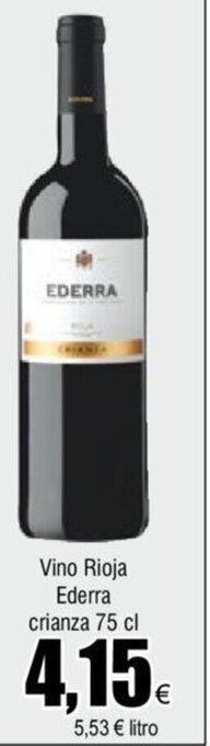 FROIZ Vino Rioja Ederra crianza 75 cl oferta