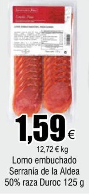 FROIZ Lomo embuchado Serranía de la Aldea 50% raza Duroc 125 g oferta