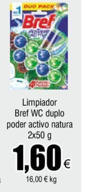 FROIZ Limpiador Bref WC duplo poder activo natura 2x50 g oferta