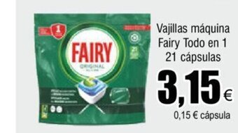 FROIZ Vajillas máquina Fairy Todo en 1 21 cápsulas oferta