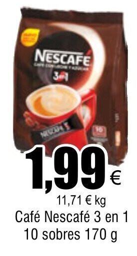 FROIZ Café Nescafé 3 en 1 10 sobres 170 g oferta