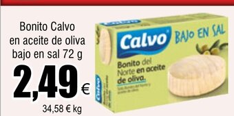 FROIZ Bonito Calvo en aceite de oliva bajo en sal 72 g oferta
