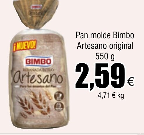 Froiz Pan molde Bimbo Artesano original 550 g oferta