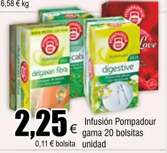 FROIZ Infusión Pompadour gama 20 bolsitas 0,11 € bolsita unidad oferta