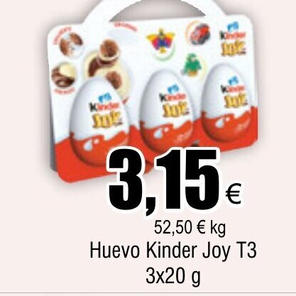 Froiz Huevo Kinder Joy T3 3x20 g oferta