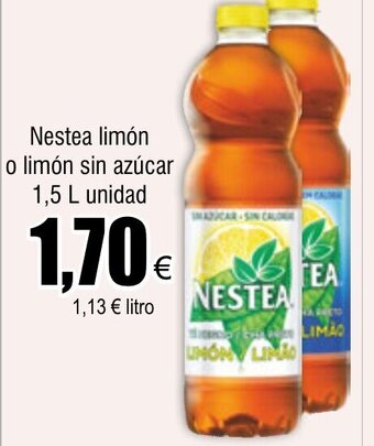 FROIZ Nestea limón o limón sin azúcar 1,5 L unidad oferta