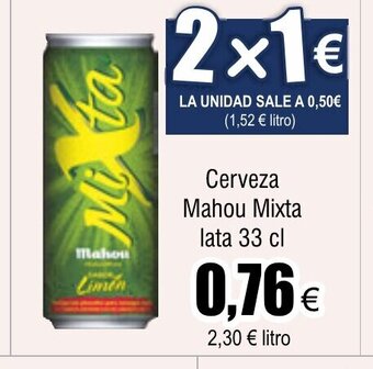 FROIZ Cerveza Mahou Mixta lata 33 cl oferta