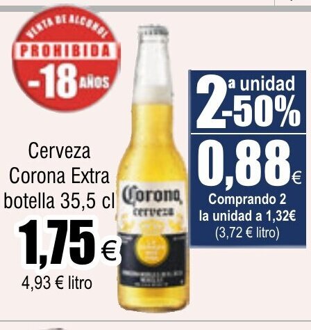 Froiz Cerveza Corona Extra botella 35,5 cl oferta
