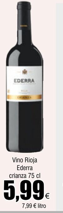 FROIZ Vino Rioja Ederra crianza 75 cl oferta