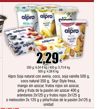 FROIZ Alpro Soja natural con avena, coco, soja vainilla 500 g, oferta