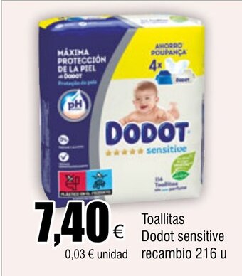 FROIZ Toallitas Dodot sensitive recambio 216 u oferta