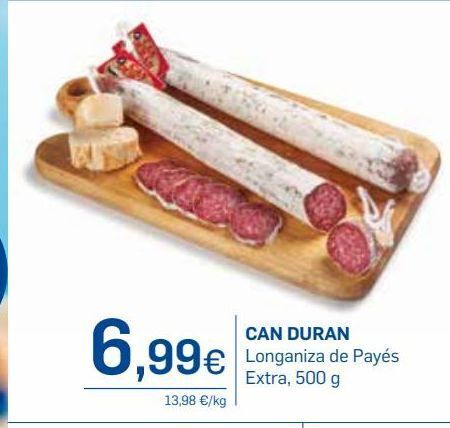 Supermercados Plaza Longaniza de payés can duran oferta