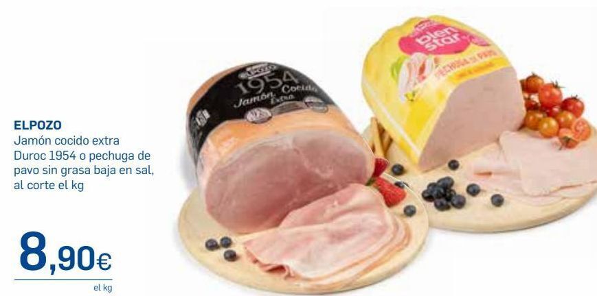 Supermercados Plaza Jamón cocido extra el pozo oferta