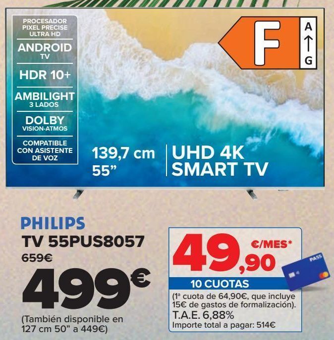 Carrefour Philips tv 55pus8057 oferta