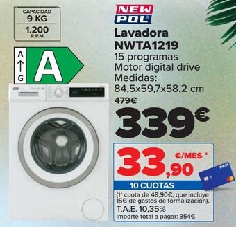 Carrefour New pol lavadora nwta1219 oferta