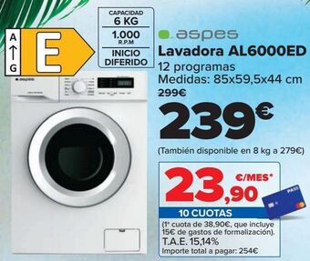 Carrefour Aspes lavadora al6000ed oferta